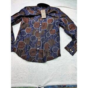 Murano Brooklynn Collection Shirt M Brown And Blue Flower NWT